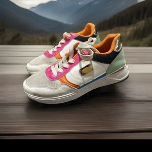 Bebe Orange Synthetic Sneakers